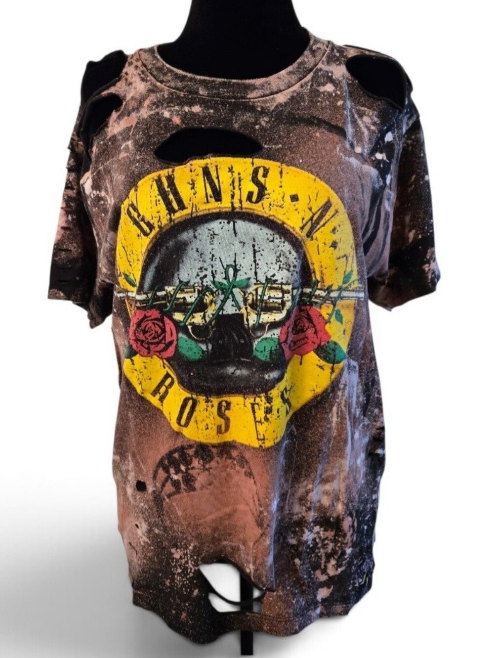 Guns N Roses Tshirt Upcycled Distressed Vintage Short Sleeve Tee XL - Picture 3 of 10